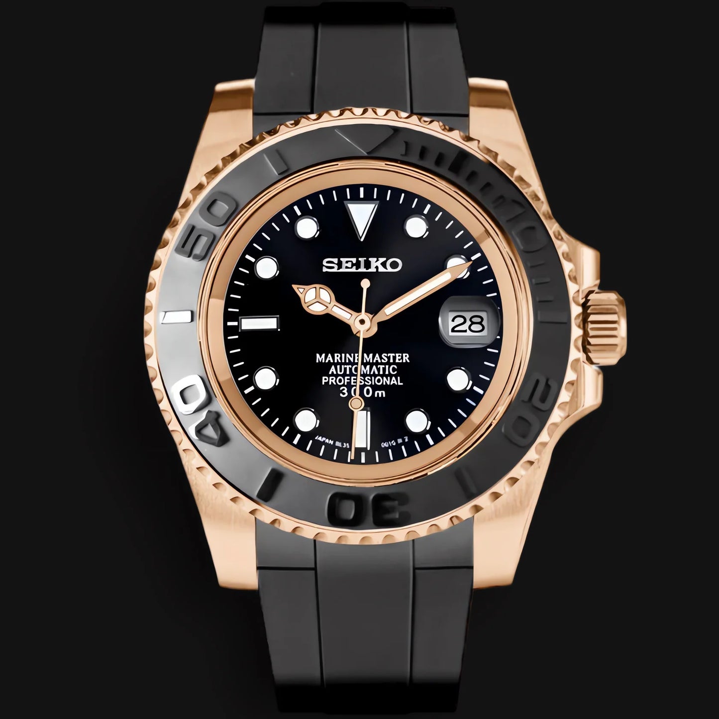 Seiko Mod Yacht Master "Rose Gold & Black"