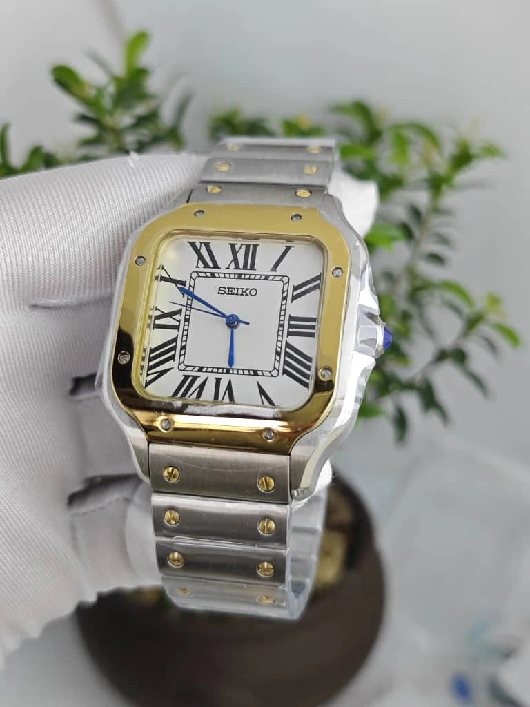 Seiko Mod Santos "Silver & Gold"